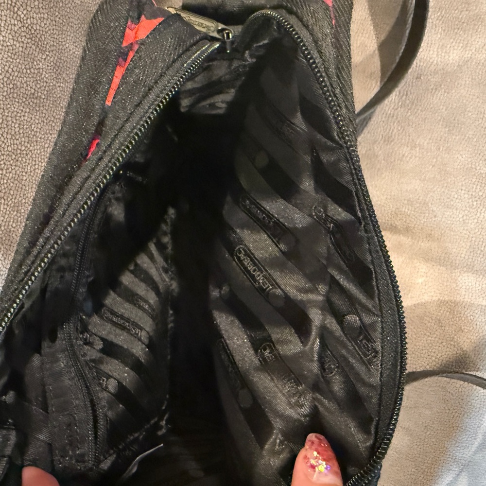 LeSportsac Black and Red Animal Print Crossbody Bag - Picture 2 of 4
